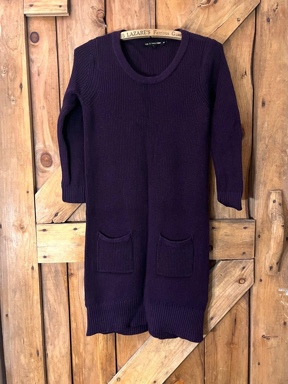 Rag & Bone KNIT Merino Wool Long Sweater Dress Purple XS